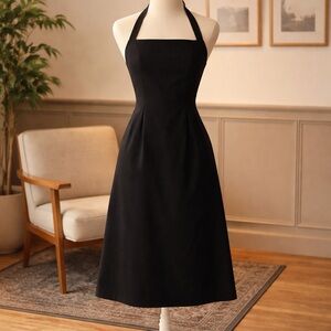 Black Halter Midi Dress